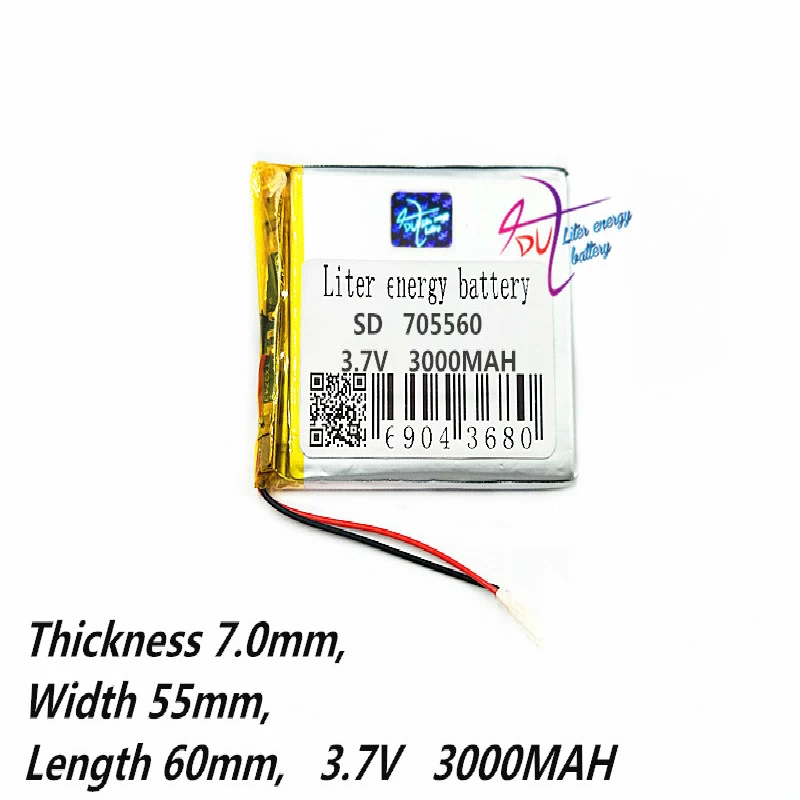 

lithium polymer core 705560 3.7V 3000MAH 705462 Universal Li-ion battery for GPS DVD DVR tablet pc 7 inch 8 inch 9inch