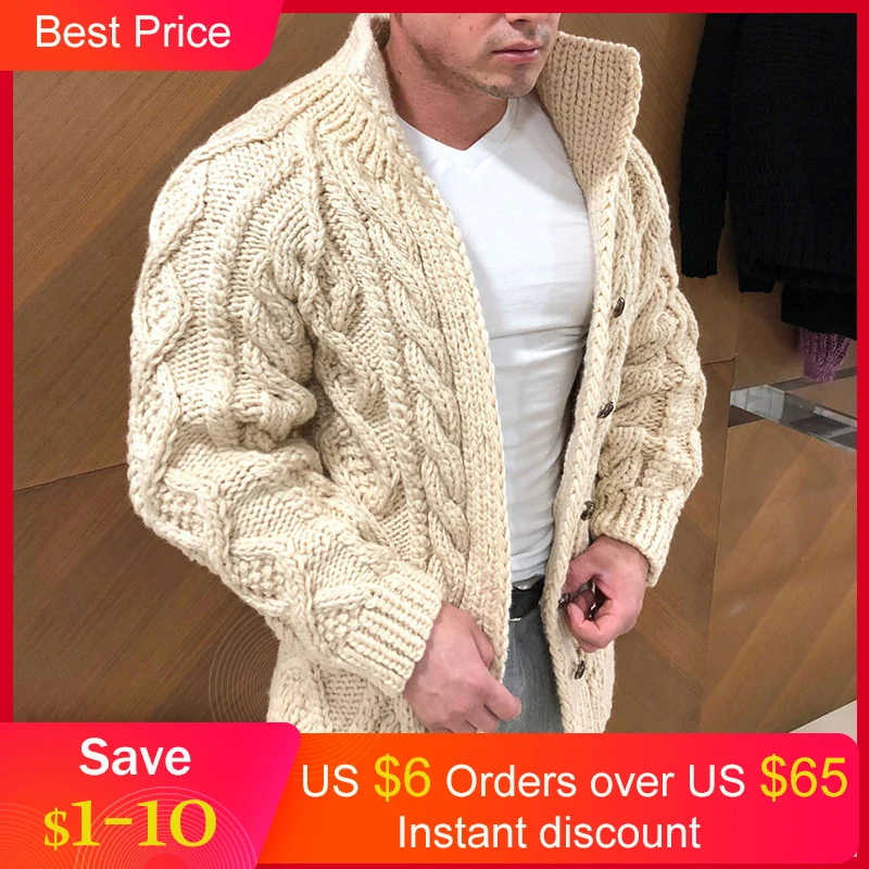 Зимний Повседневный свитер для мужчин 2020 вязаный кардиган теплый модный мужские