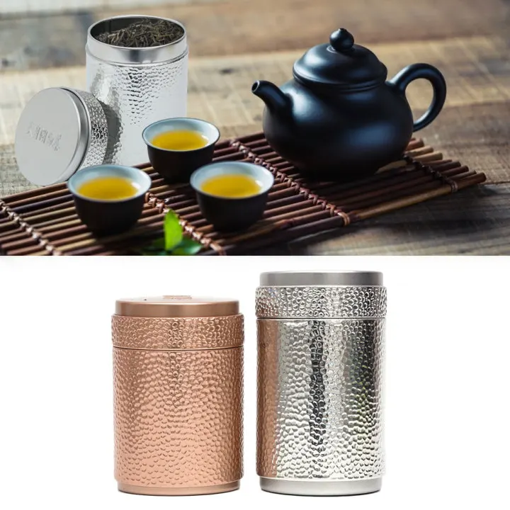 

Silver/Gold Tea Tin Canister with Airtight Lid Tinplate Tea Containers Tea Storage for Loose Leaf, Coffee, Sugar