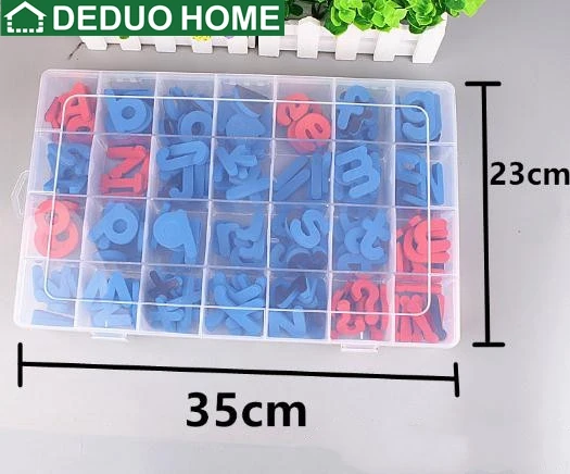 

DEDUO Home Decor 104pcs EVA Blue lowercase Letters 3 sets and capital letters 1sets Fridge Magnets with case