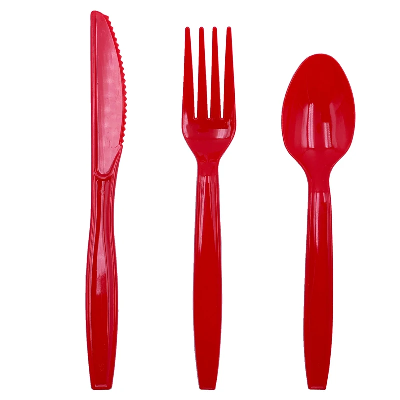 Одноразовая посуда Zerolife для вечерние 7 цветов пластиковый нож вилка ложка