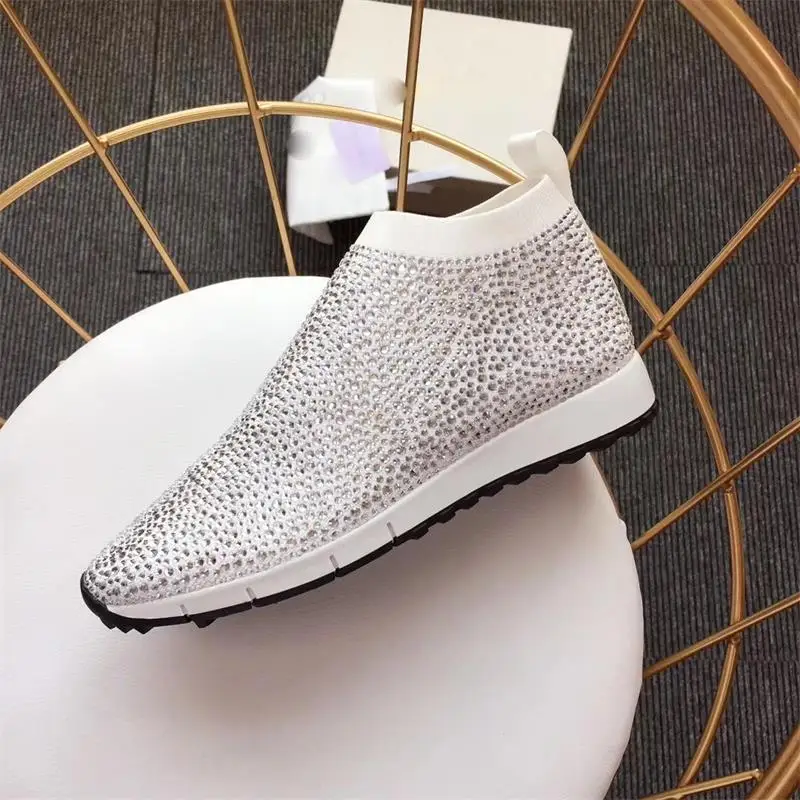 Обувь Женские Вязаные Короткие носки роскошная дизайнерская Повседневная обувь