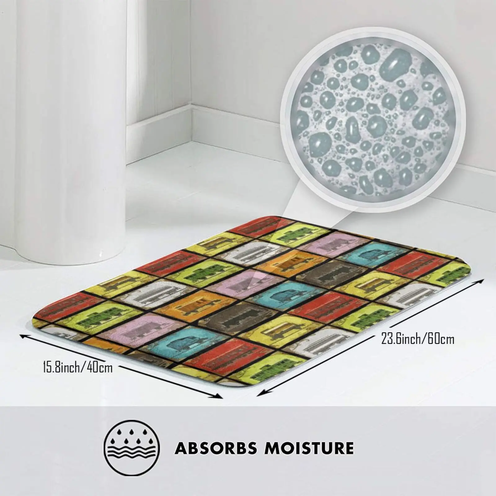 Билет на поездку: поезда (версия 2/черный) коврик для входной двери ванной