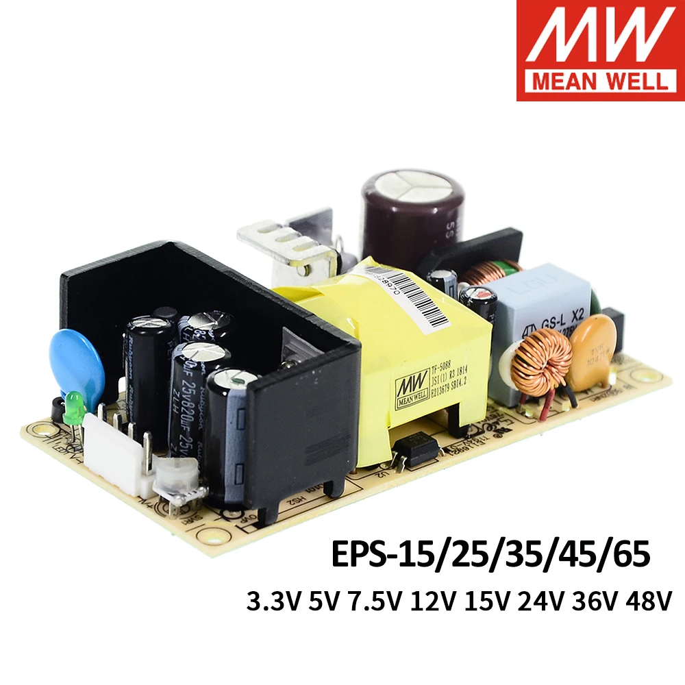 Бренд Mean Well представляет EPS PCB Тип один Выход Питание EPS-15W 25 Вт 35 45 65W 3 V 5V 7 5 12V 15V 24V 27V