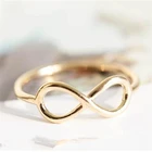 Женское кольцо с рисунком знака бесконечности, тонкое кольцо золотого цвета для женщин, ювелирные изделия, повседневная одежда, круглые кольца для коктейвечерние