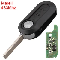 433mhz 3 buttons marelli system remote car key replacement with id46 chip and sip22 blade fit for fiat 500l mpv bravo ducato new