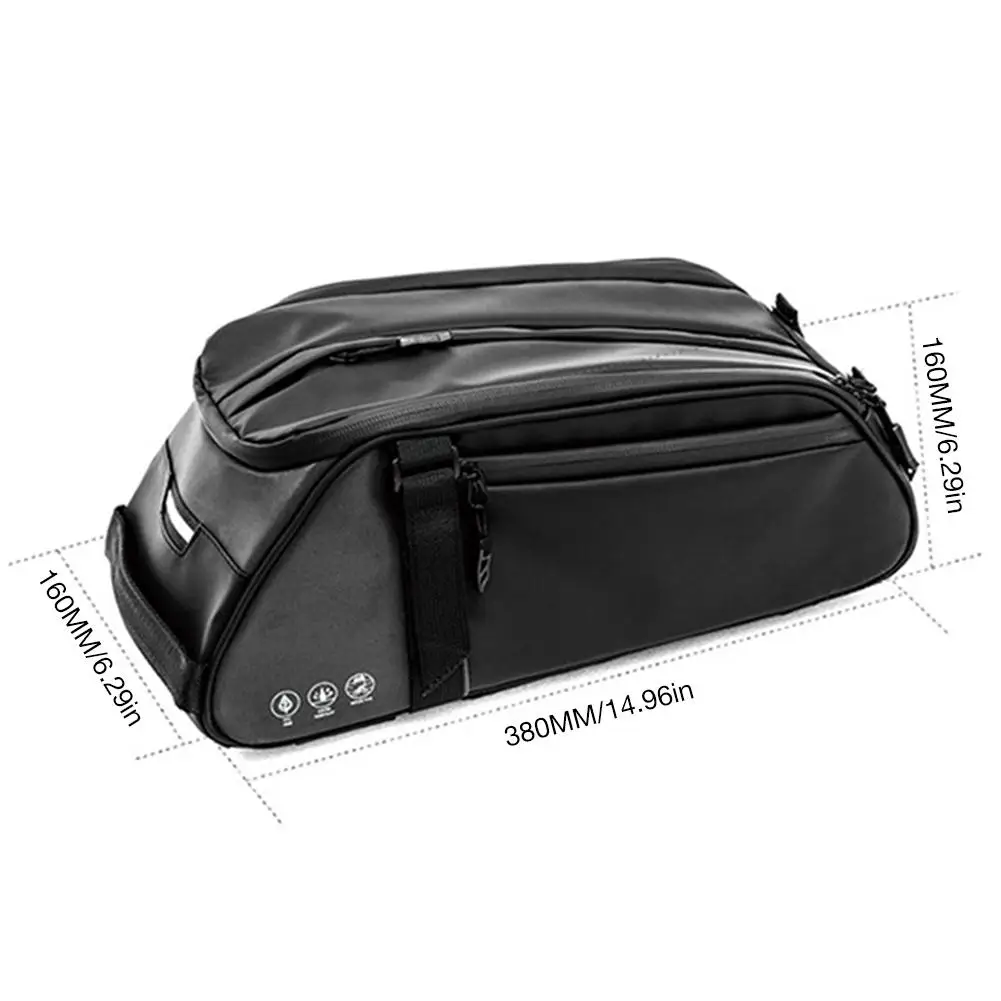 

Bike Reflective Rack Bag with 8L Capacity Multi Pocket Water Resistant Bicycle Rear Seat Pannier