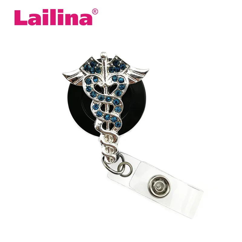 20 шт. горячая Распродажа Блестящий Стразы выдвижной значок катушка Медсестра