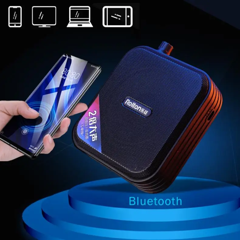 Портативный Bluetooth динамик Rolton K600 громкий усилитель голоса мегафон с беспроводным