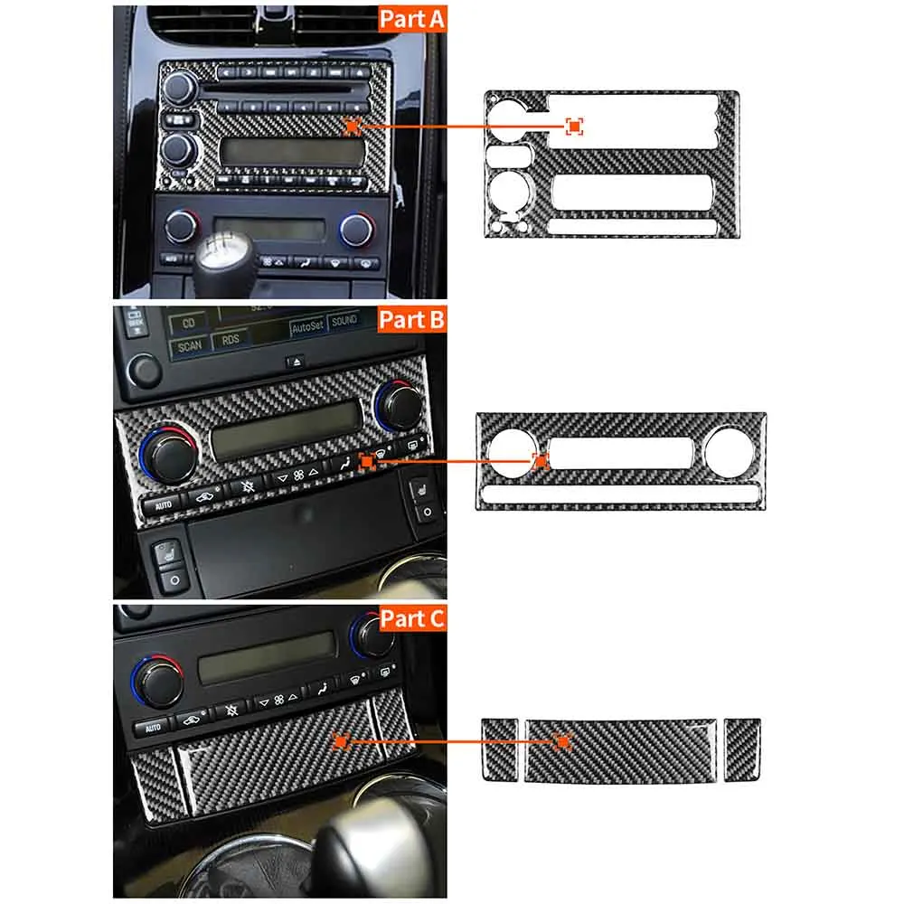 

Отделка панели из углеродного волокна для CD, FM-радио, AC и хранения для Corvette C6 2005-07