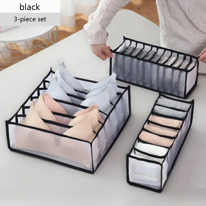 

Bra Storage Boxes Underwear Clothes Organizer Drawer Nylon Divider Closet Organizer For Folding Ties Socks Shorts Organizer