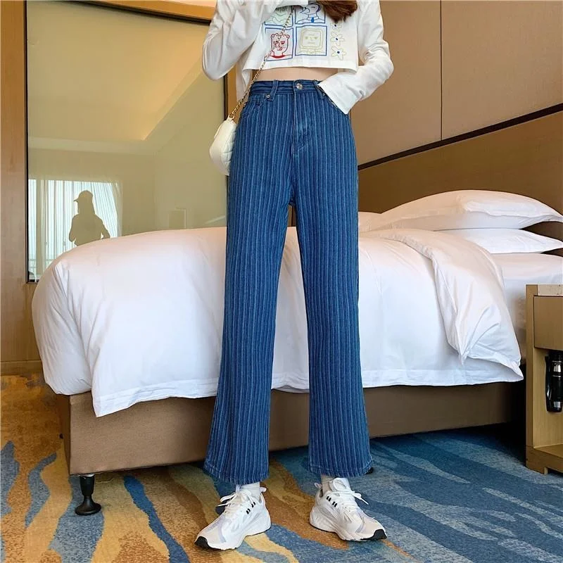

Flare Jeans Women Harajuku Ins Chic Stylish Trendy Femme Clothes All-match Fall Spring Simple Loose High Waist Ladies Trousers