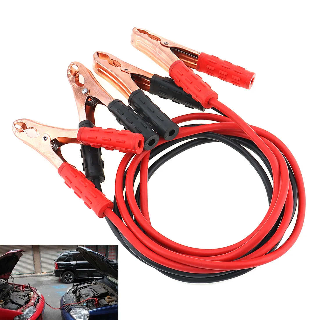 

2M 300A Car Battery Booster Cable Emergency Ignition Jump Starter Leads Wire Battery Booster Insulatd Cable For Car Van SUV