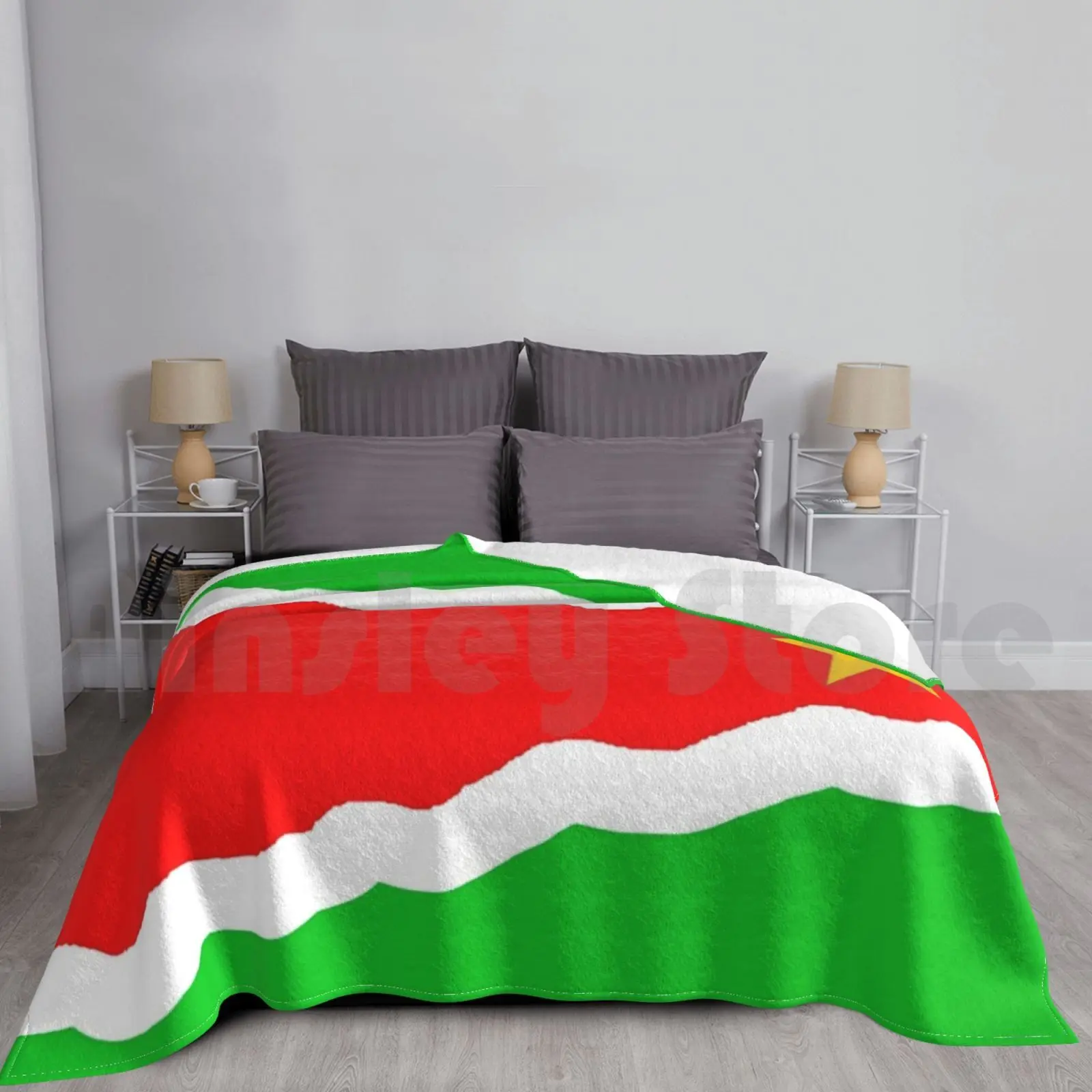 Суринамский флаг безцентровое одеяло модный заказ 2704 суринамский