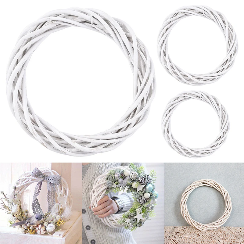 

10/20/30cm Wicker Wreath Decor Christmas Rattan Vine Ring Floral Hoop Natural Ornaments Craft Accessories DIY Garland Gifts New