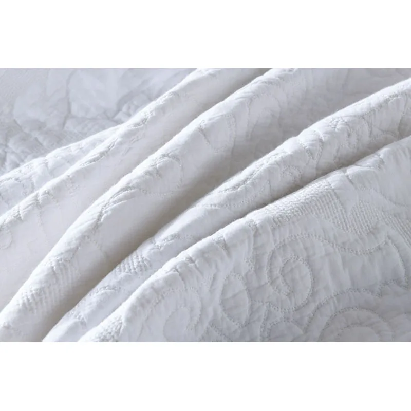Comprare CHAUSUB Set Trapunta Solida 3 Pezzi Copriletti Per Letto Matrimoniale Trapunte In Cotone Copriletto Ricamato Copriletto Matrimoniale Coperta Estiva