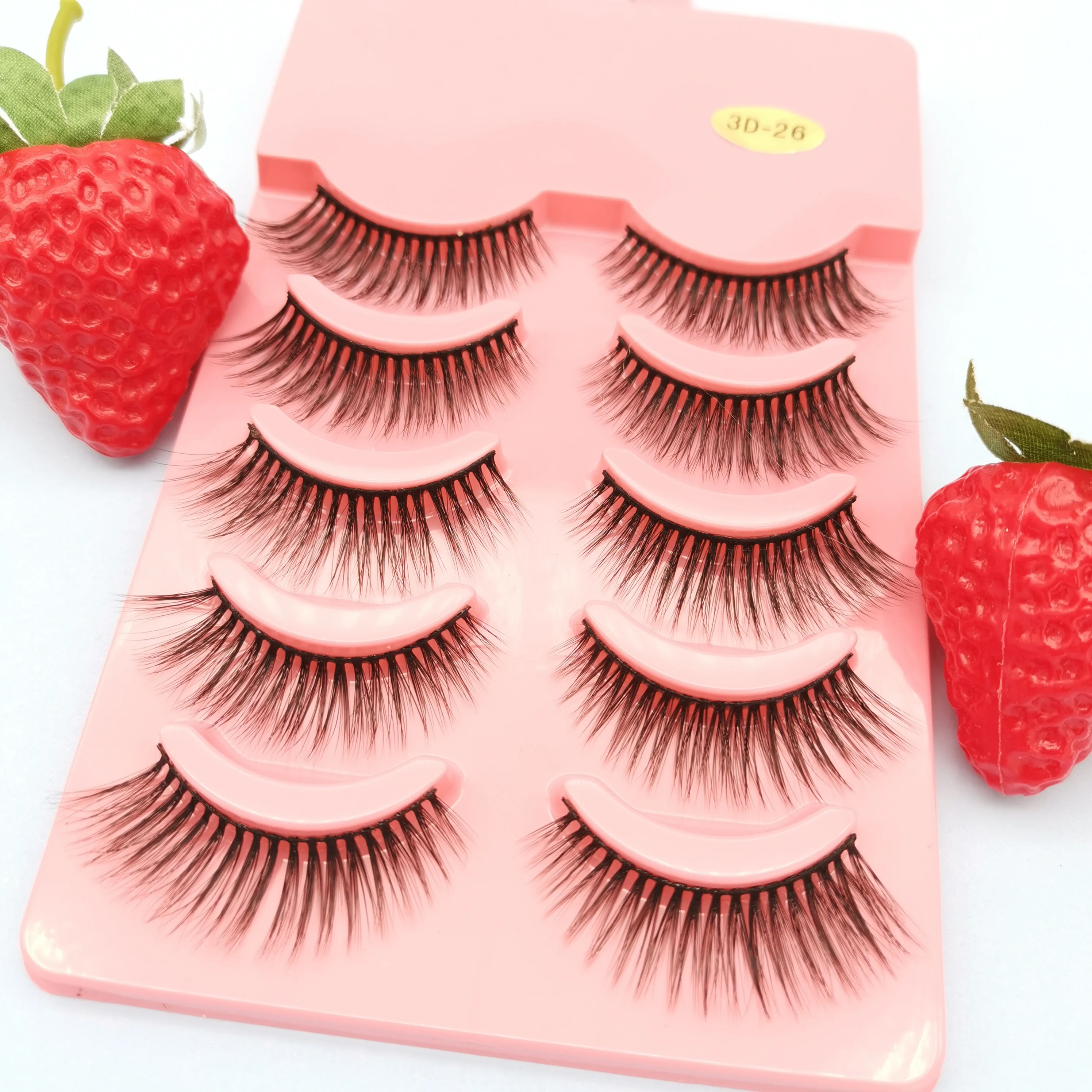 5 пар объемные мягкие Накладные ресницы из норки ручная работа длинные пушистые