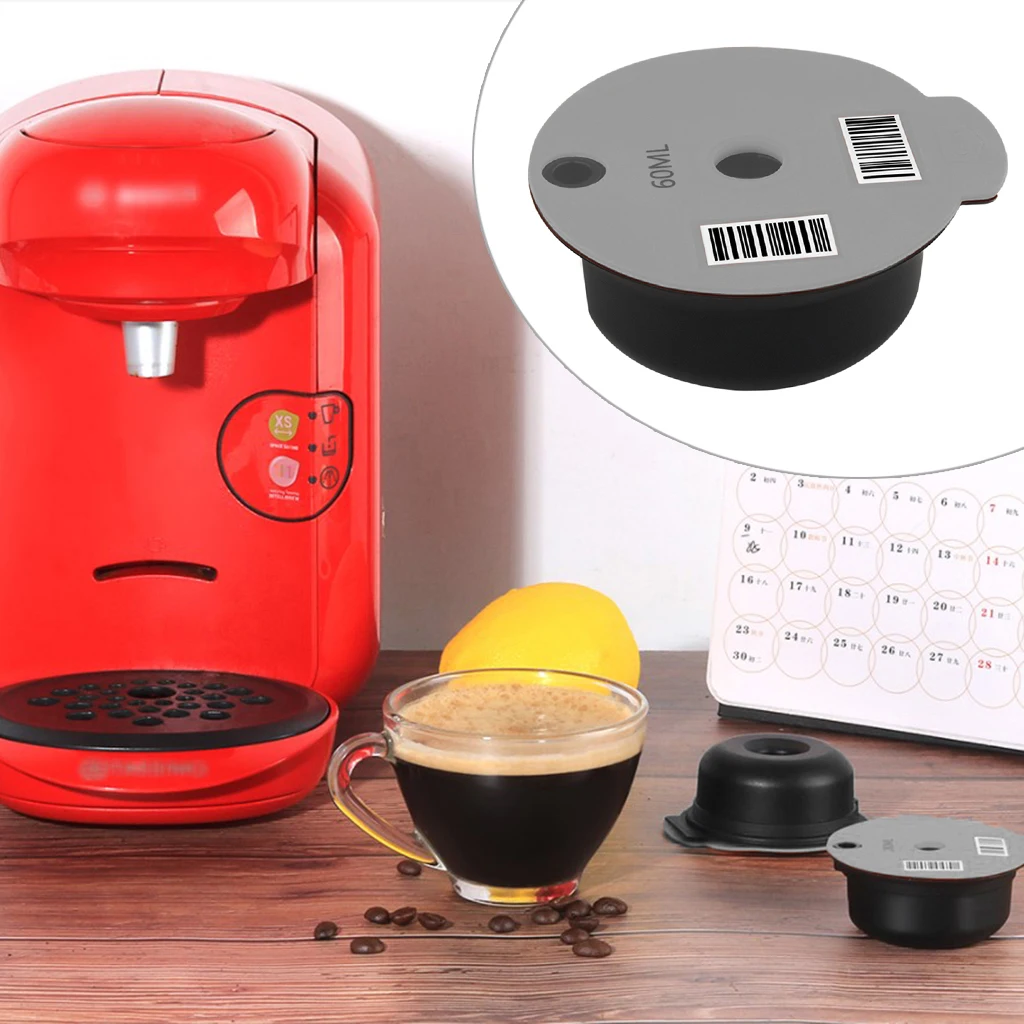 

60ml/180ml Refillable Reusable Plastic Coffee Capsule Filter Cups Reusable Capsules Filter for Coffee Maker Machine