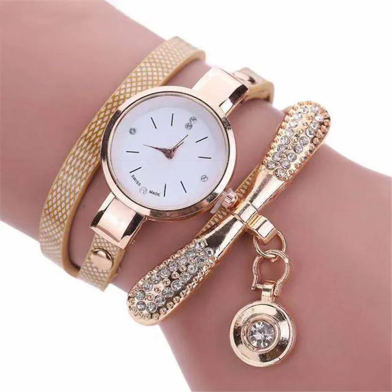 

2020 Fashion Casual Women Watches Bracelet Watch Women Relogio Leather Rhinestone Analog Quartz Wrist Watch Clock Female luxury