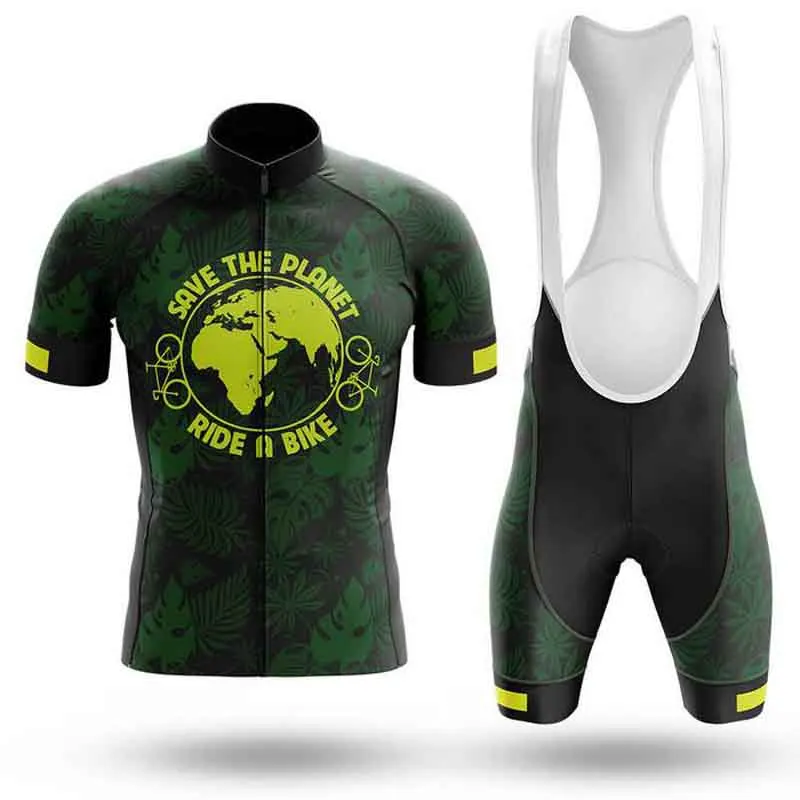 

Roupas Ciclismo Masculino 2022 Save The Planet Men Cycling Jersey Set Short Sleeve Bicycle Team Bib Shorts Bike Cyclist Clothing