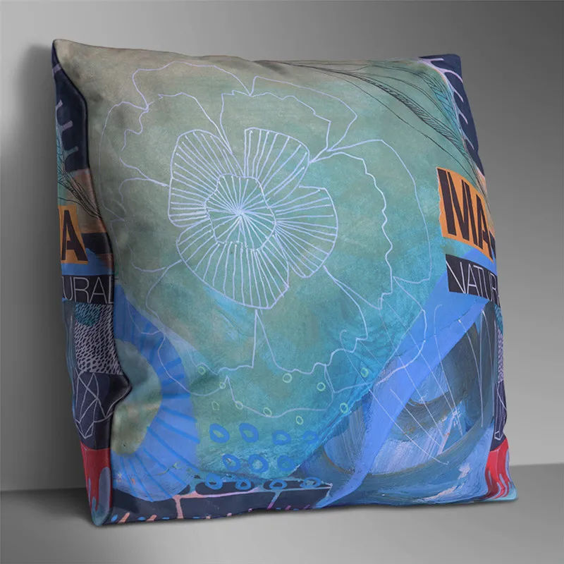 Красочные Наволочка с рисунком типа граффити двойными бортами декоративные