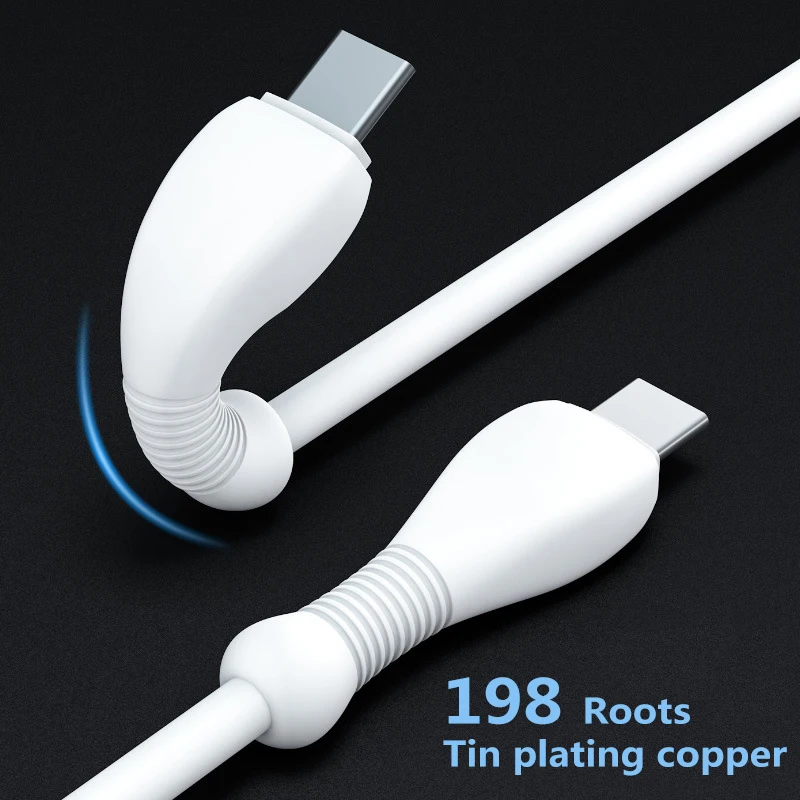 

1PC New Double Type-C Port Mobile Phones Data Cable Micro USB Charger Cord 3A Fast Wire Charging Cord For Huawei Xiaomi Samsung
