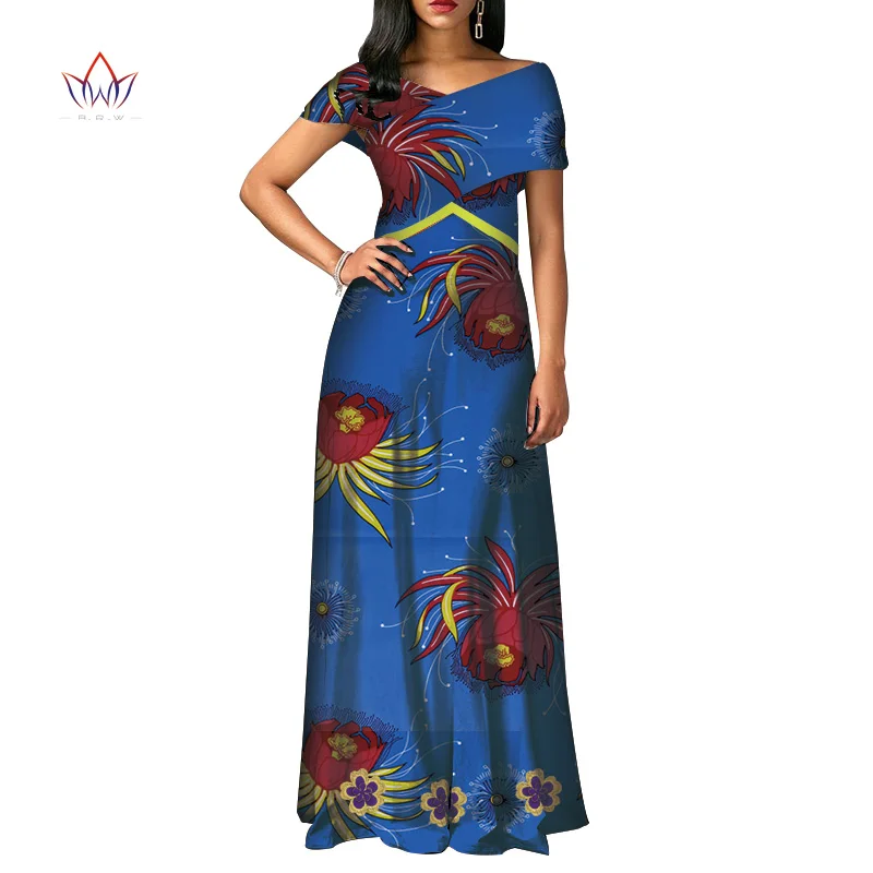 fashion African Dresses for Women Dashiki short sleeve Africa clothing Plus Size Patchwork Party Dresses for Women WY3924 - Цвет: 5