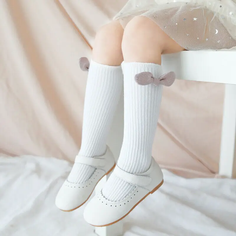 Emmababy новые детские носки для малышей девочек с большим бантом до колена длинные