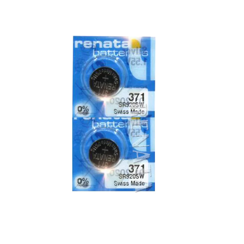 2 шт./лот Renata 371, оксид серебра часы батарея длительный SR920SW LR69 LR920 AG6 Кнопка монета батареи