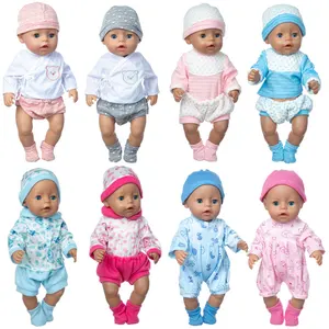 New lovely  spring 2021 suit  Wear For 43cm  Baby Doll 17 Inch Born Babies Dolls Clothes And Accesso in India