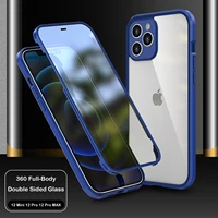 360 full camera lens protector case for iphone 13 12 mini 12 pro max 11 luxury case silicon double sided tempered glass cover