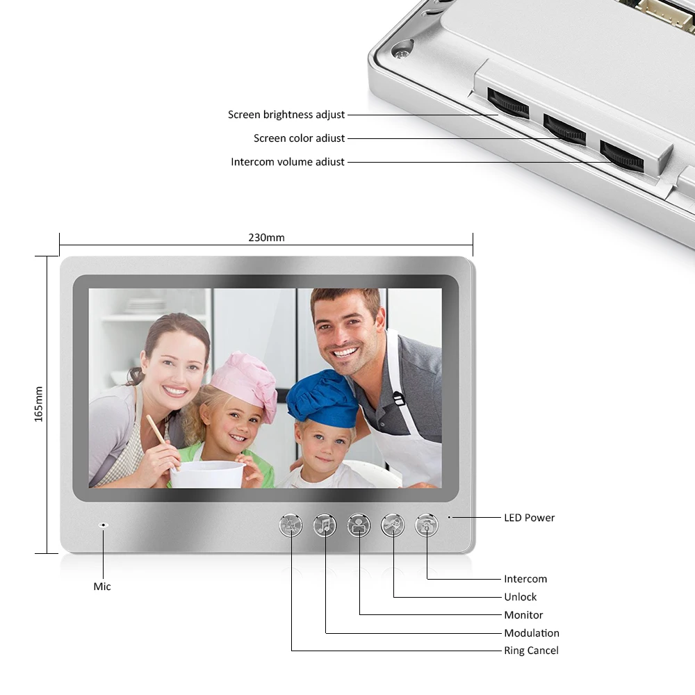 Дверной видеодомофон с Wi-Fi 9 дюймов HD ЖК-дисплей 1000TVL дверной звонок камерой