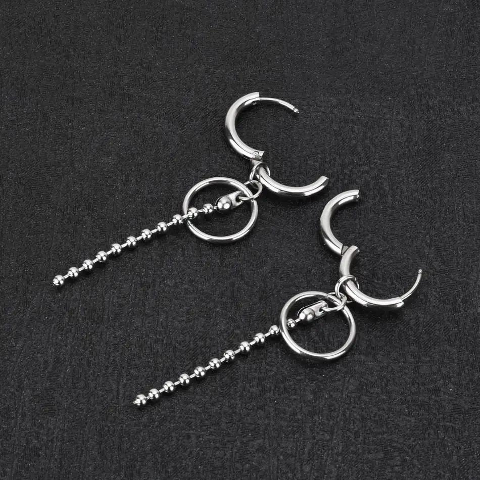 WOWTIGER новые из нержавеющей стали кисточкой бисера цепи клипсовые серьги для