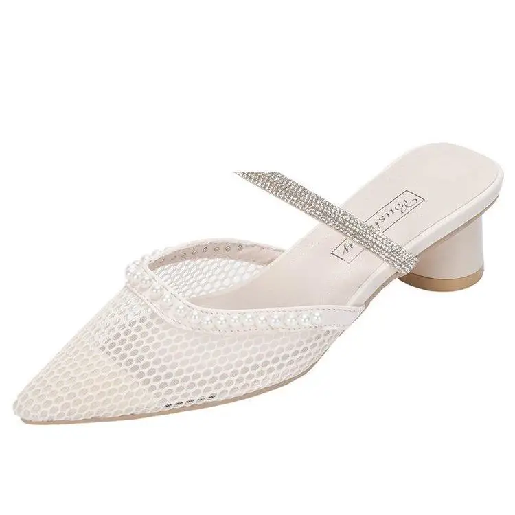 

Shoes Med Woman's Slippers Square heel Slides 2021 Block Soft Hoof Heels Scandals Rubber PU Rome Casual Leisure Shoes Women Squ