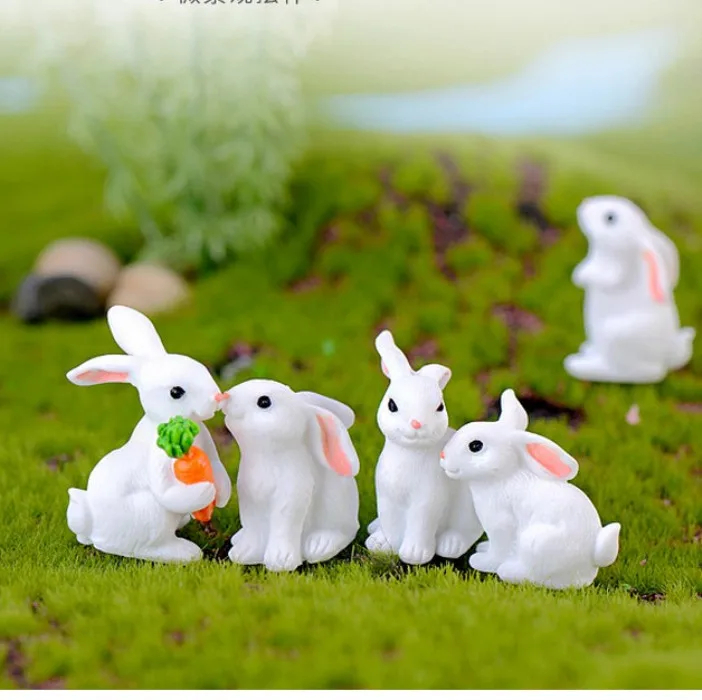 8 стилей Кролик Пасхальный миниатюрный заяц фигурка животных из смолы ремесло
