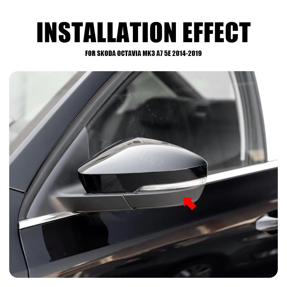 

Scroll Dynamic Blinkers LED Reminder Lamp Flowing Turn Signal Side Mirror Indicator Light For Skoda Octavia Mk3 A7 5E 2014 -2019