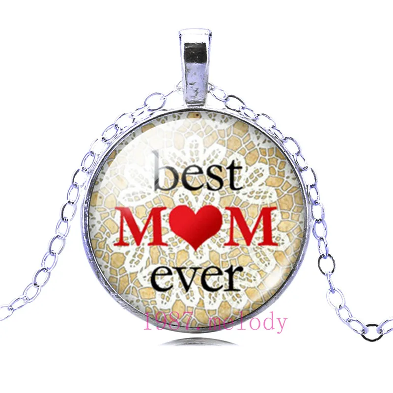 

Best Mom Ever Creative Photo Cabochon Glass Chain Necklace,Charm Women Pendants Fashion Jewelry Gifts A816