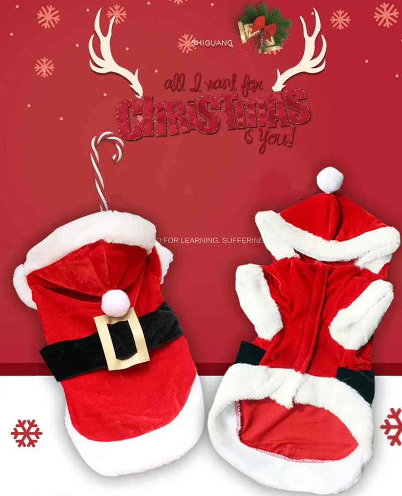 

Pet Dog Christmas Clothes For Small Dogs Christmas Outfit Winter Hooded Coat Jackets Puppy Cat Clothing Chihuahua Yorkie Outfit