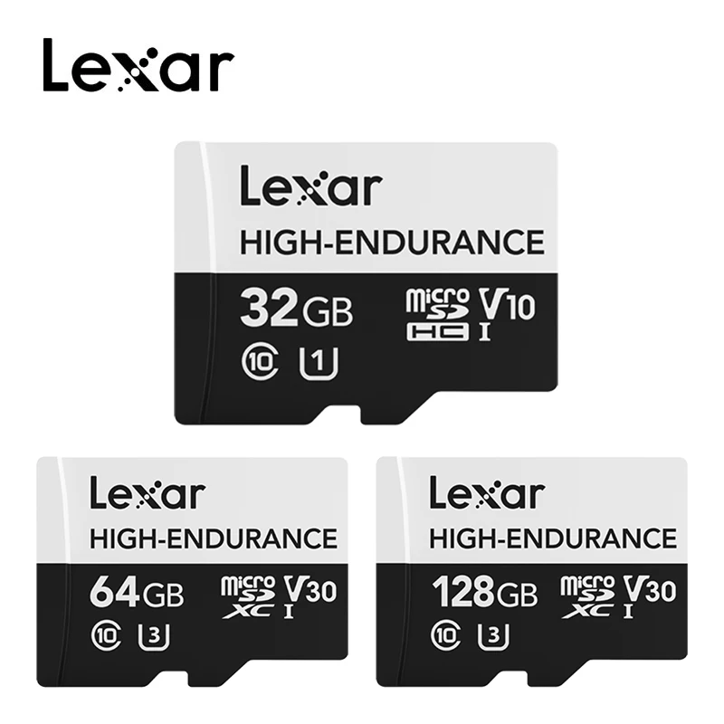 Lexar высокая выносливость Micro SD карта Макс 100 МБ/с./с карта памяти 32 Гб SDHC V10 64 Гб 128 ГБ SDXC V30 C10 Водонепроницаемая TF карта для 4K видео
