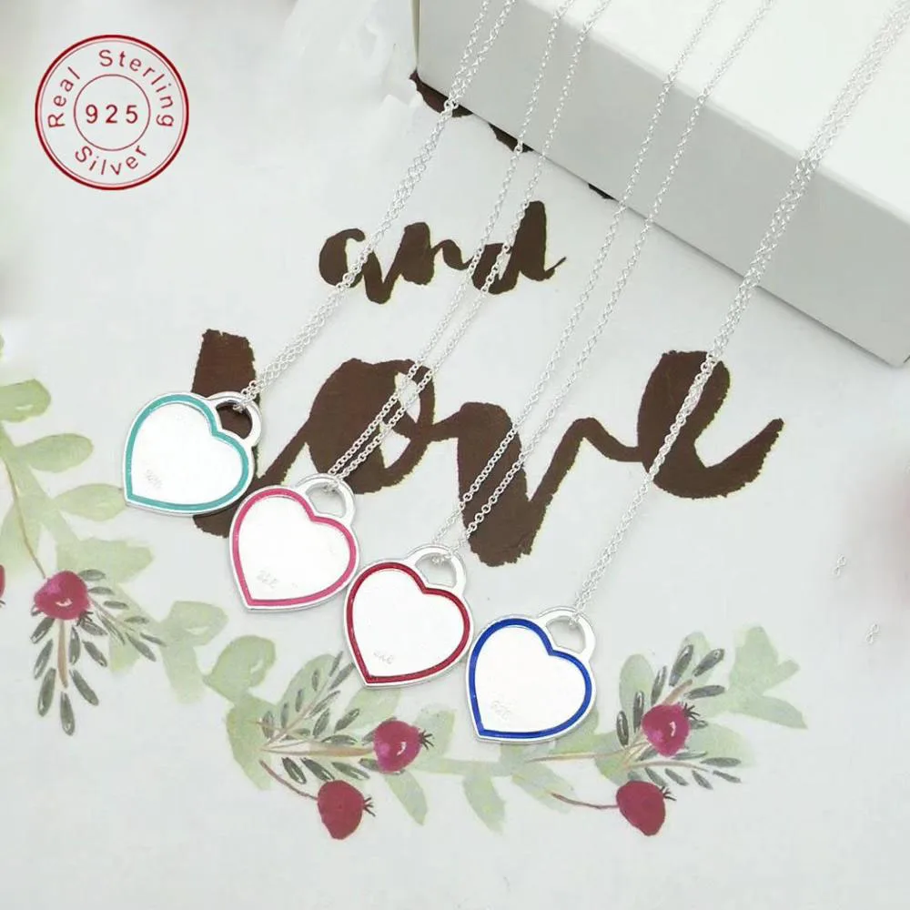 

Original Brand Love Pendant Necklace S925 High Version Big Heart Pendant Ttiff Necklace Jewelry Christmas Couple Gifts