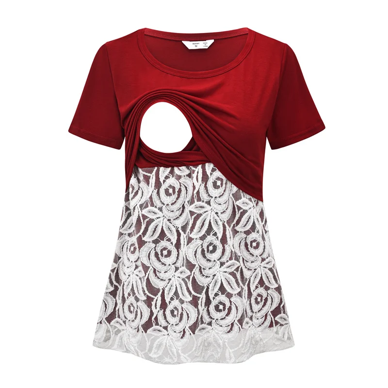 

Maternity Women Tops Summer Short Sleeve Breastfeeding Mom Clothes Pregnant Women Clothing Nursing Costumes