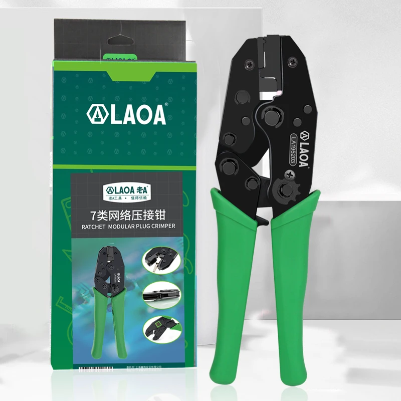 

LAOA 8P 8C Cable Crimpers CAT7 Crystal Connector Crimping Pliers Professional Clamp Network Tools Made in Taiwan