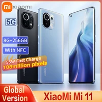 global version xiaomi mi 11 8gb256gb 5g smartphone snapdragon 888 octa core 108 million pixels 120hz refresh screen nfc