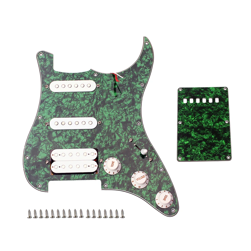 Зеленая прочная электрогитара Prewired SSH Humbucker Picup Pickguard для ST гитары | Спорт и