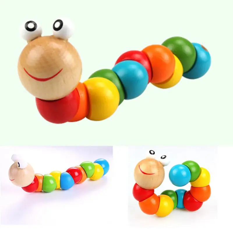 Детская развивающая игрушка Монтессори Деревянный 3D пазл червь крокодил