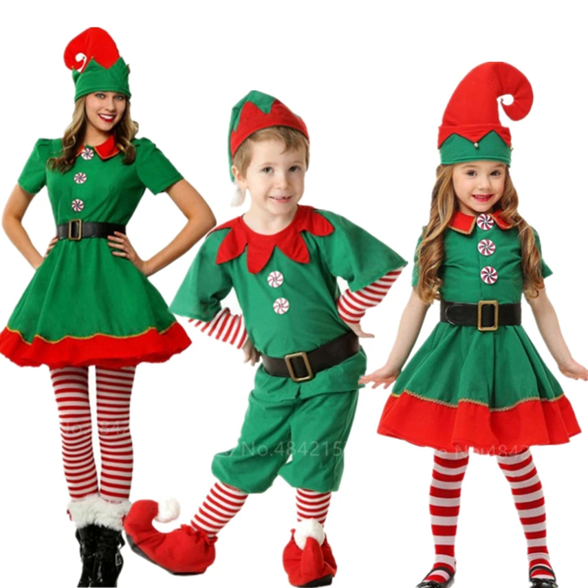 Рождественские одинаковые наряды семейная одежда зеленый Рождественский