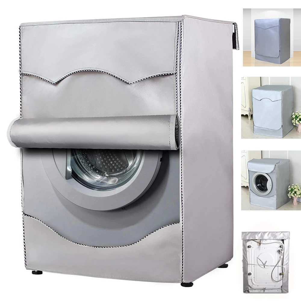 

Laundry Dryer Cover Washing Machine Cover Polyester Fibre Waterproof Front Load Sunscreen Laundry Silver Coating Dustproof Cove