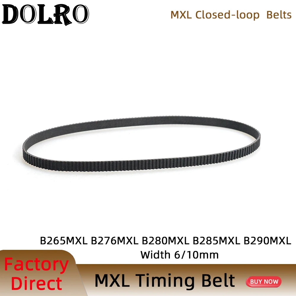 

5/10pcs MXL Timing belt B265 B276 B280 B285 B290 Width 6/10mm Synchronous belt 212MXL 221MXL 224MXL 228MXL 232MXL Pitch 2.032mm