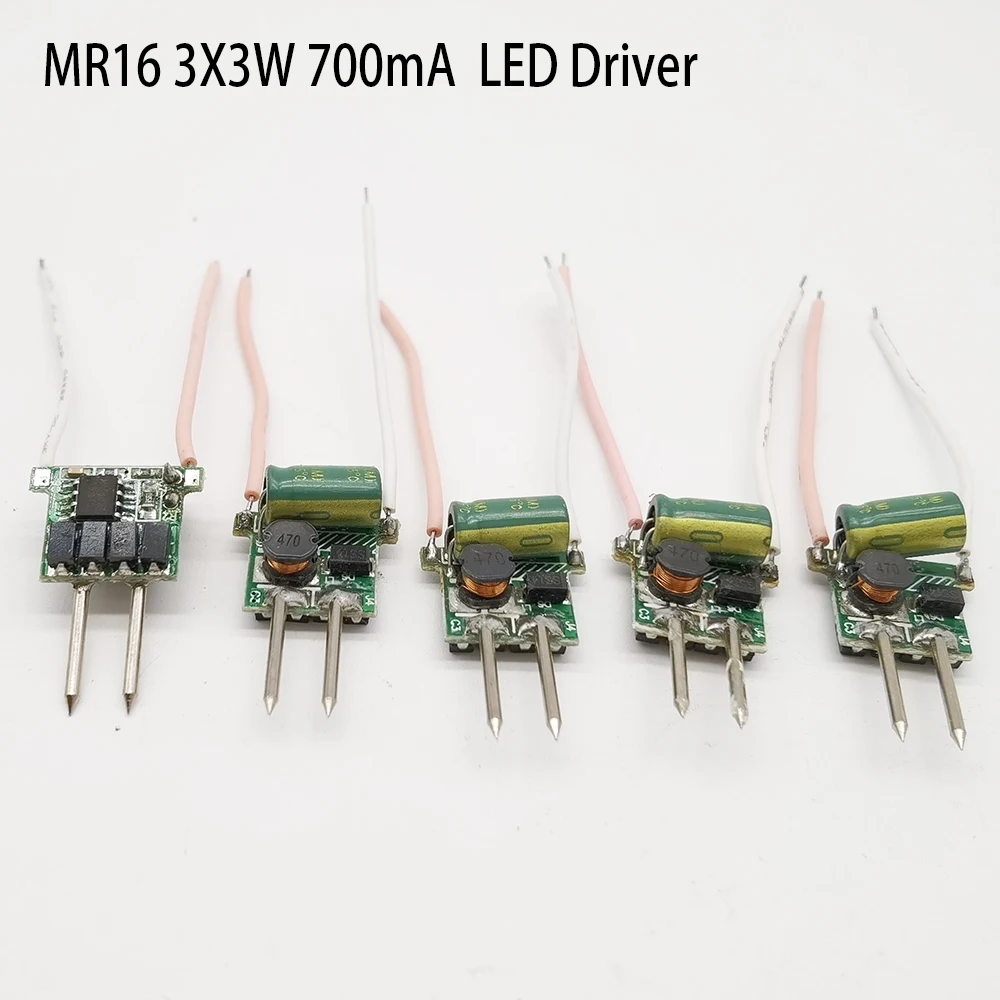 10 шт. DC 2 шпильки MR16 3x3w светодиодный драйвер Питание для 1 Вт 3 светильник