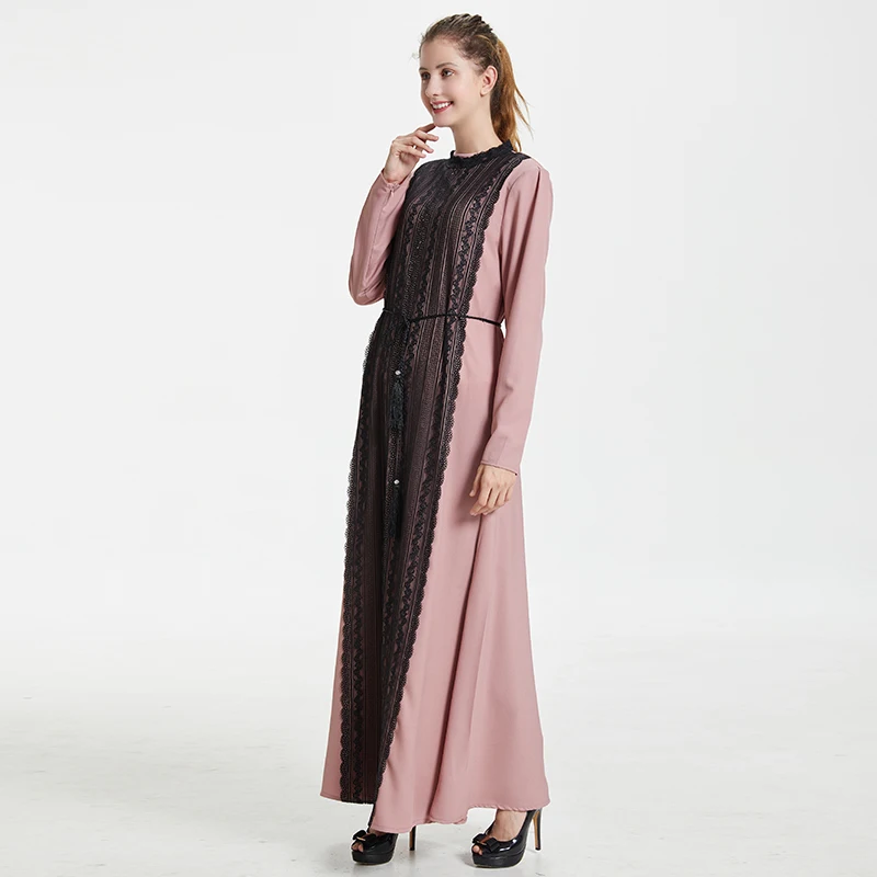

8868-3 muslim dress Lace abaya dress islamic dress turkish women clothing dubai dress bangladesh Malaysia caftan marocain